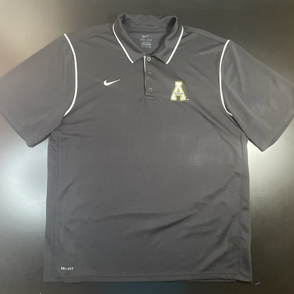 Nike DriFit Appalachian State Mountaineers Black Performance Polo Shirt Mens XXL